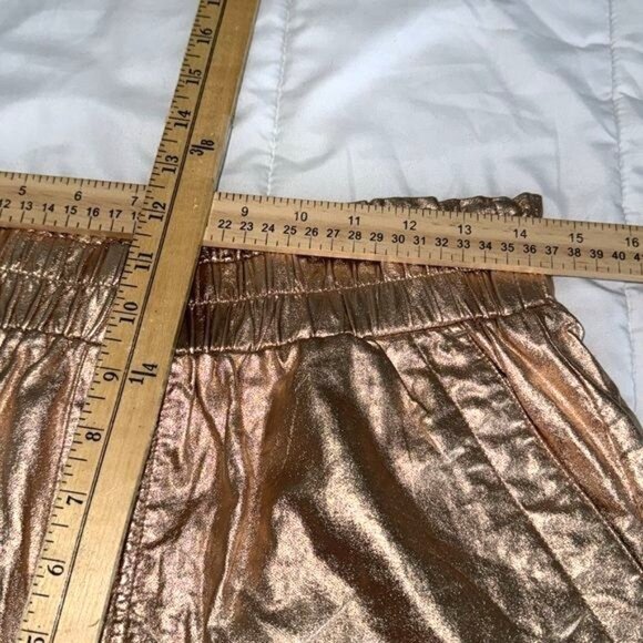 Metallic Gold Elastic Waist Shorts By A New Day - Size M - Picture 8 of 8